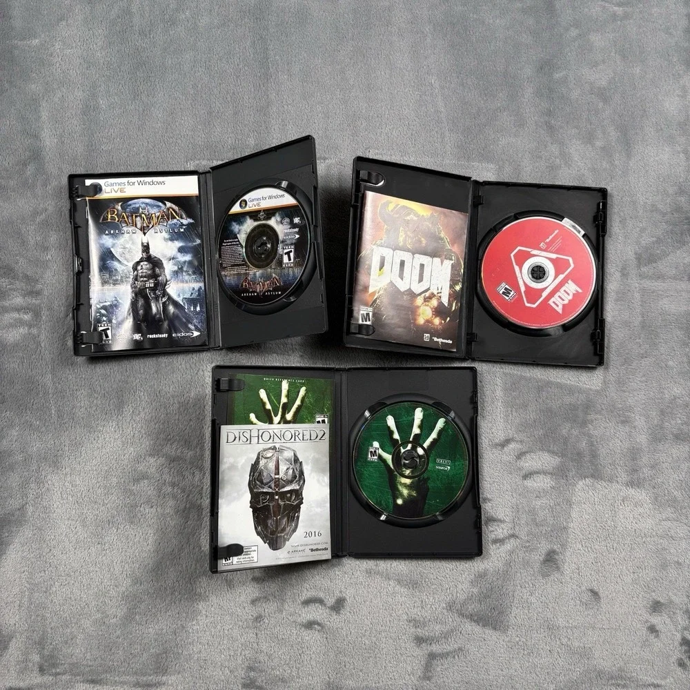 Batman Arkham Asylum Left 4 Dead & Doom 2016 PC Game CIB Bundle